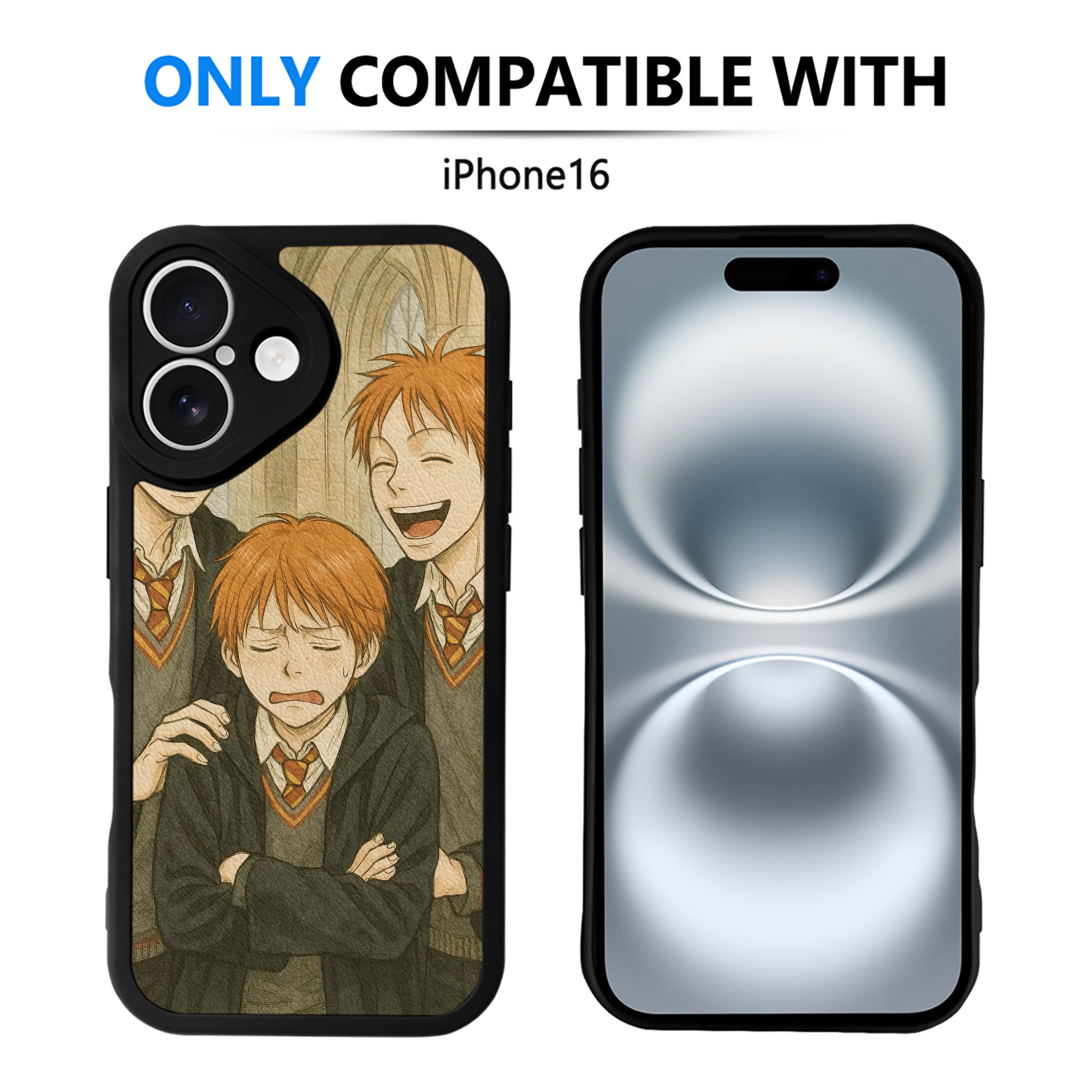 （画像用） Harry Potter ハリー・ポッターシリーズ 【iPhone 16シリーズ対応】シリコンスマホケース（レザー調） 材質：シリコン